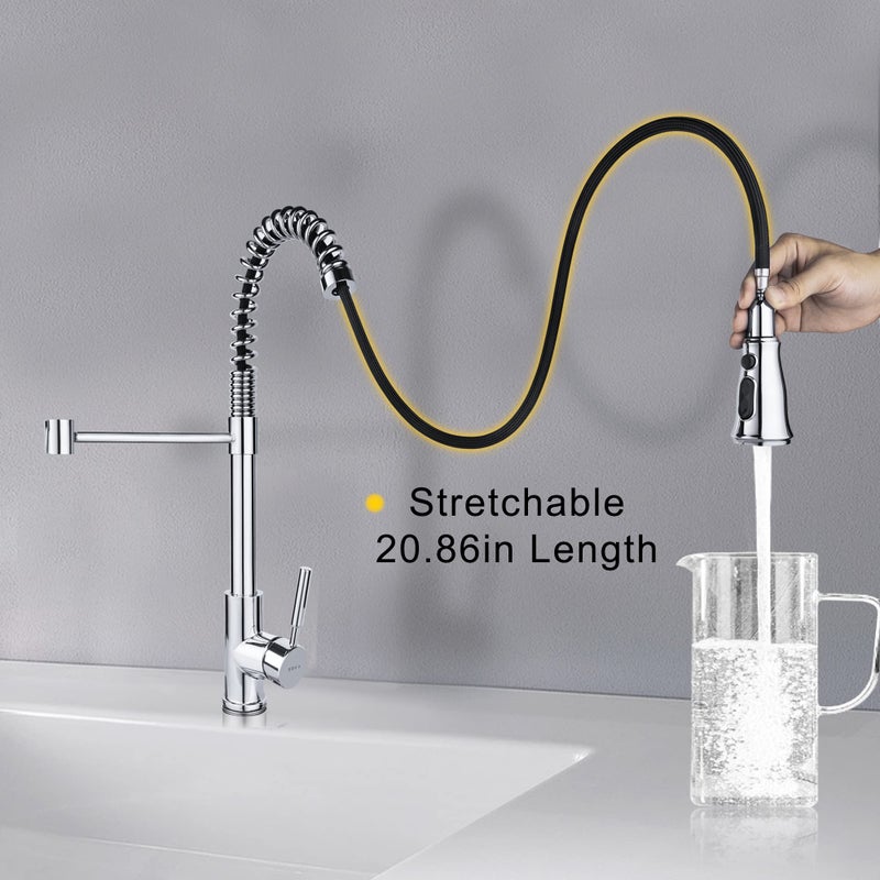 SOKA Kitchen Sink Faucet Single Handle with Pull Down Sprayer 3 Working Mode Stream, Spray & Pause Fit for 1 or 3 Hole - Image 2